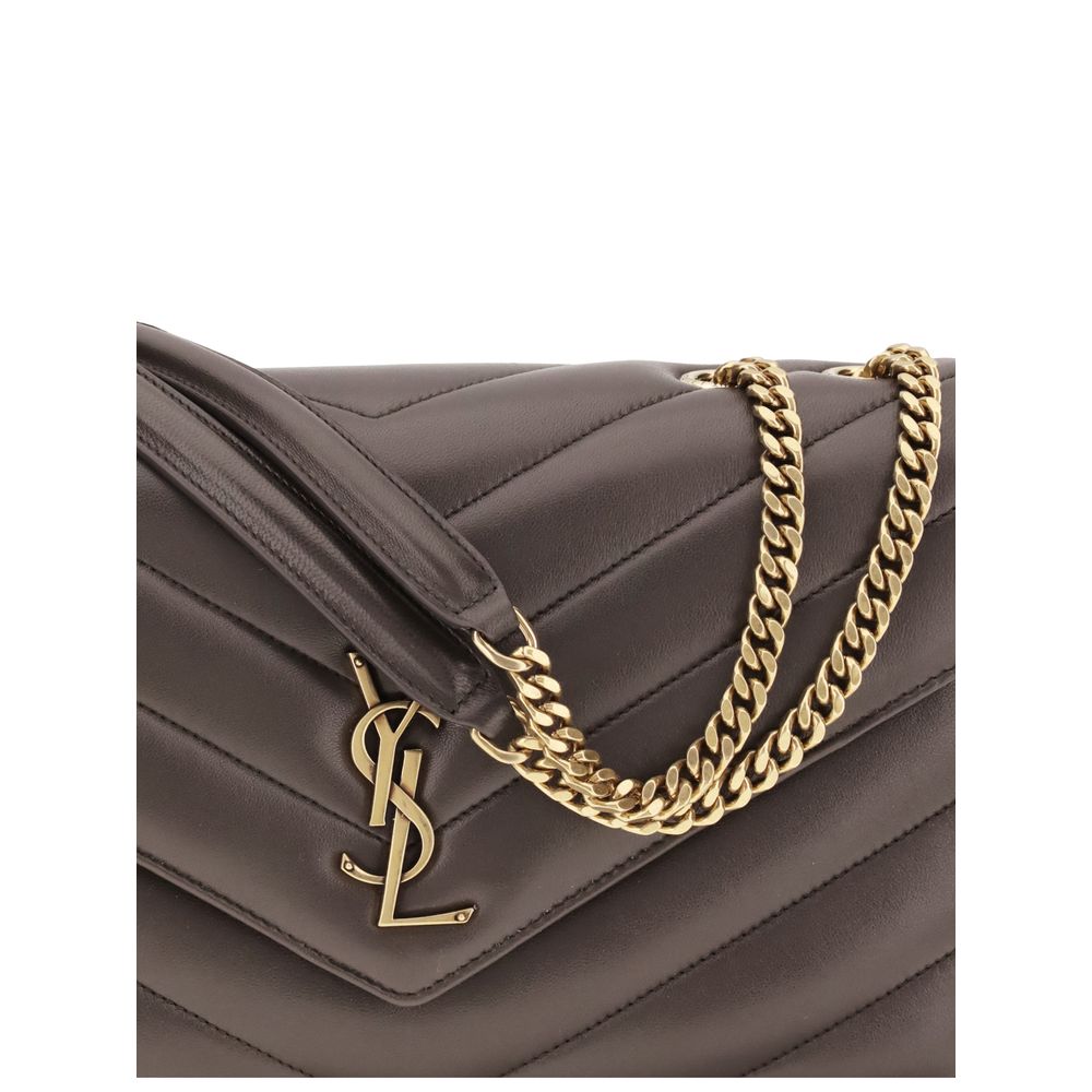 Saint Laurent LouLou Quilted Lambskin Shoulder Bag Taupe Grey