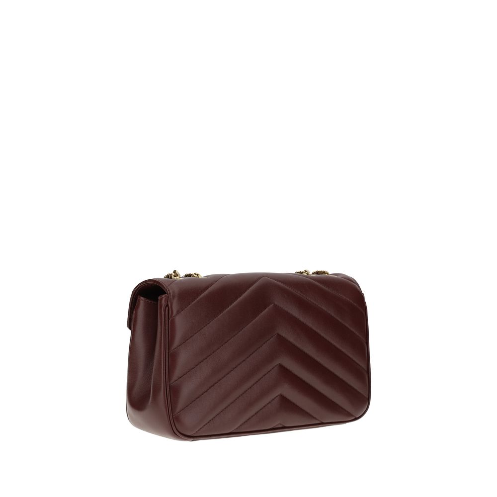 Saint Laurent LouLou Quilted Lambskin Shoulder Bag Bordeaux