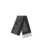 Saint Laurent Cassandre Silk Jacquard Scarf Graphite Grey