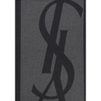 Saint Laurent Cassandre Silk Jacquard Scarf Graphite Grey