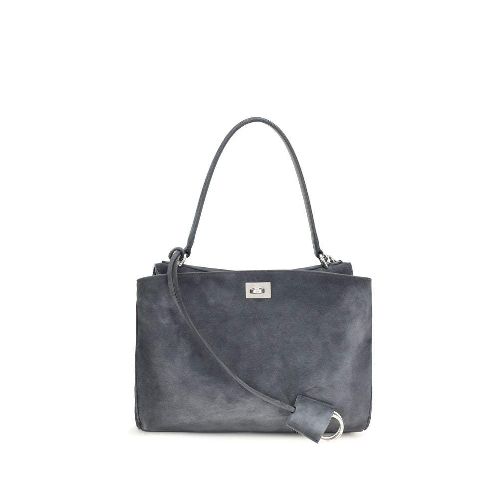 Balenciaga Rodeo Small Suede Calf Leather Handbag Grey