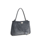 Balenciaga Rodeo Small Suede Calf Leather Handbag Grey