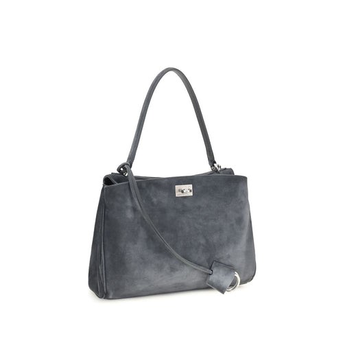 Balenciaga Rodeo Small Suede Calf Leather Handbag Grey