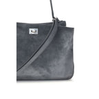 Balenciaga Rodeo Small Suede Calf Leather Handbag Grey