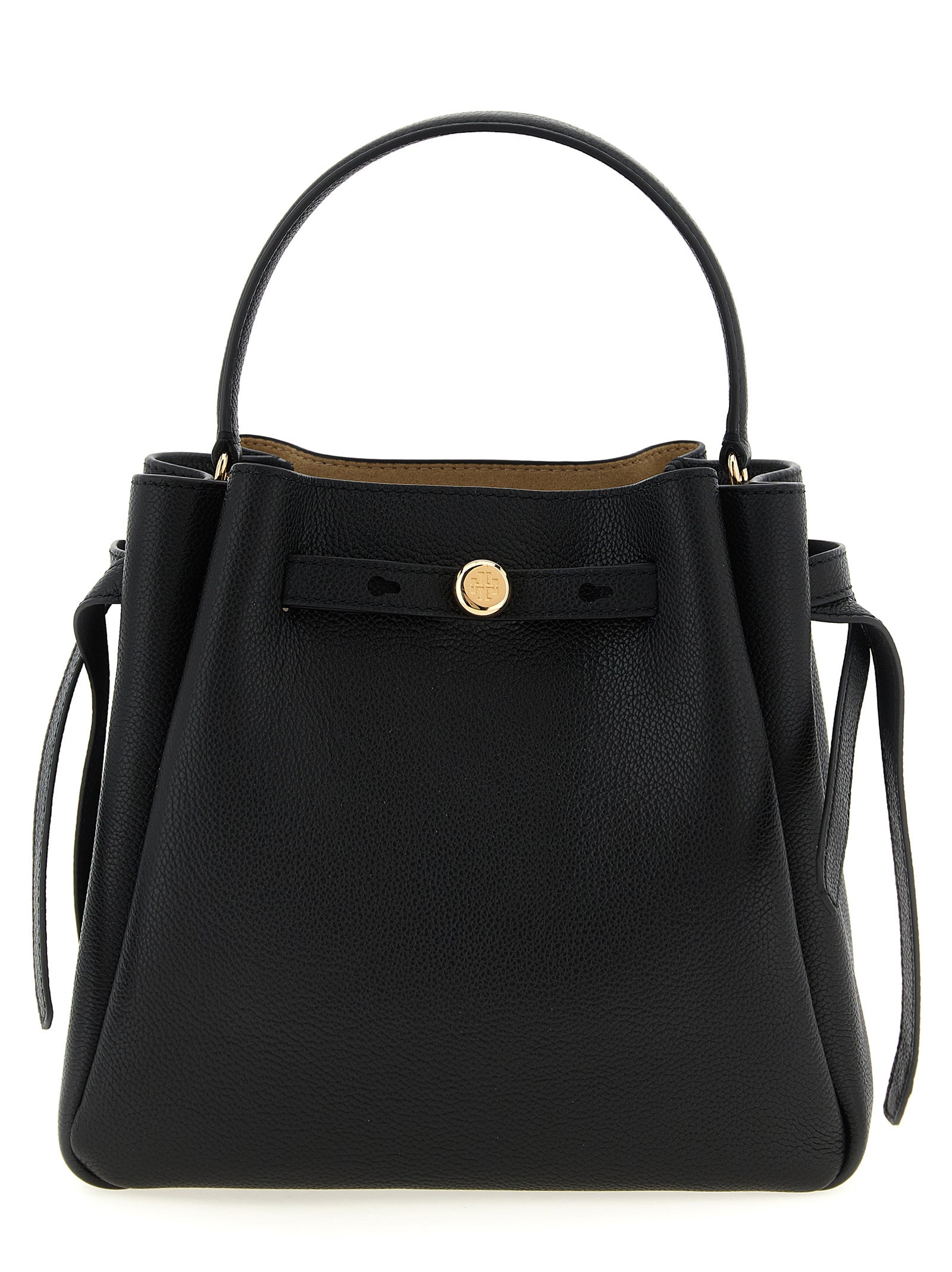 Tory Burch Romy Black Leather Bucket Bag