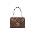 Love Moschino Large Brown Quilted Chain Tote Bag