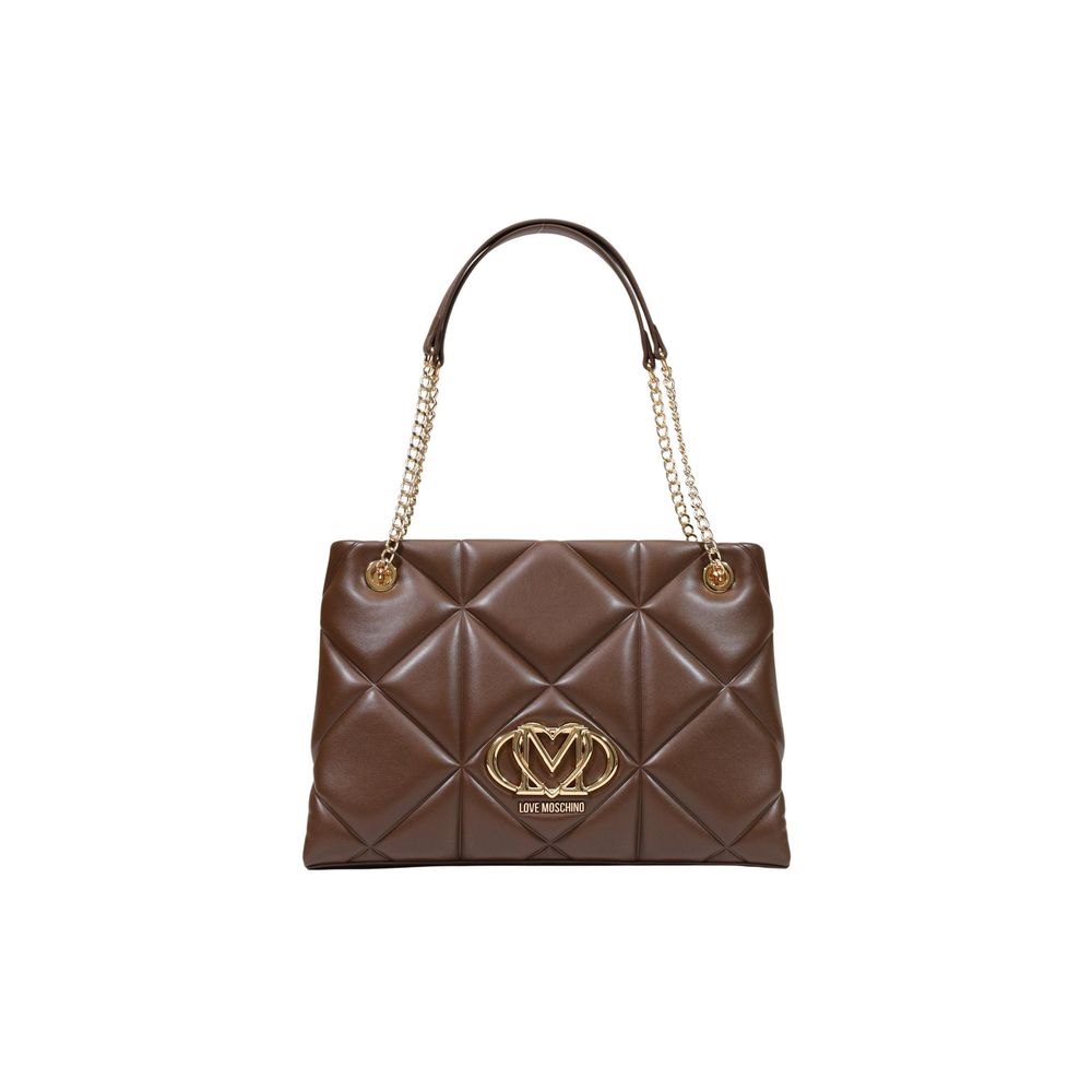 Love Moschino Large Brown Quilted Chain Tote Bag