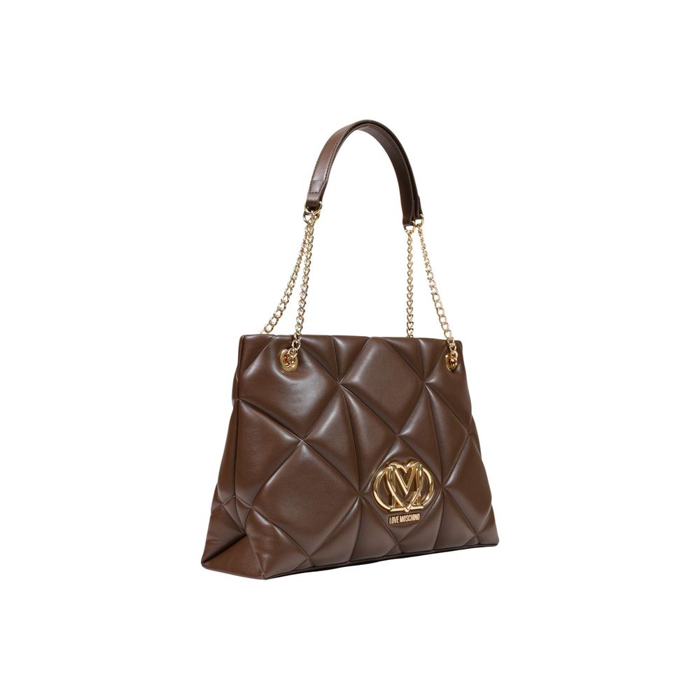 Love Moschino Large Brown Quilted Chain Tote Bag