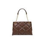 Love Moschino Large Brown Quilted Chain Tote Bag