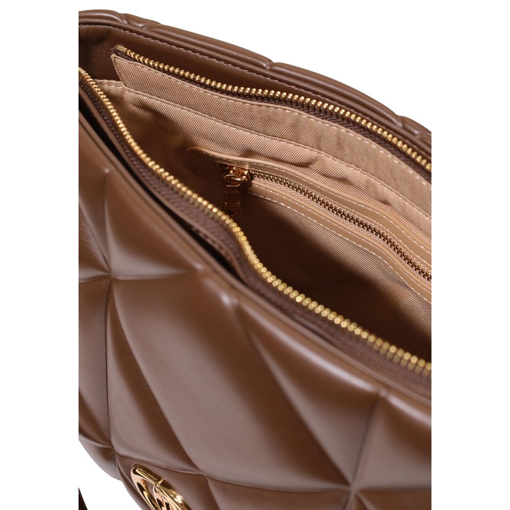 Love Moschino Large Brown Quilted Chain Tote Bag