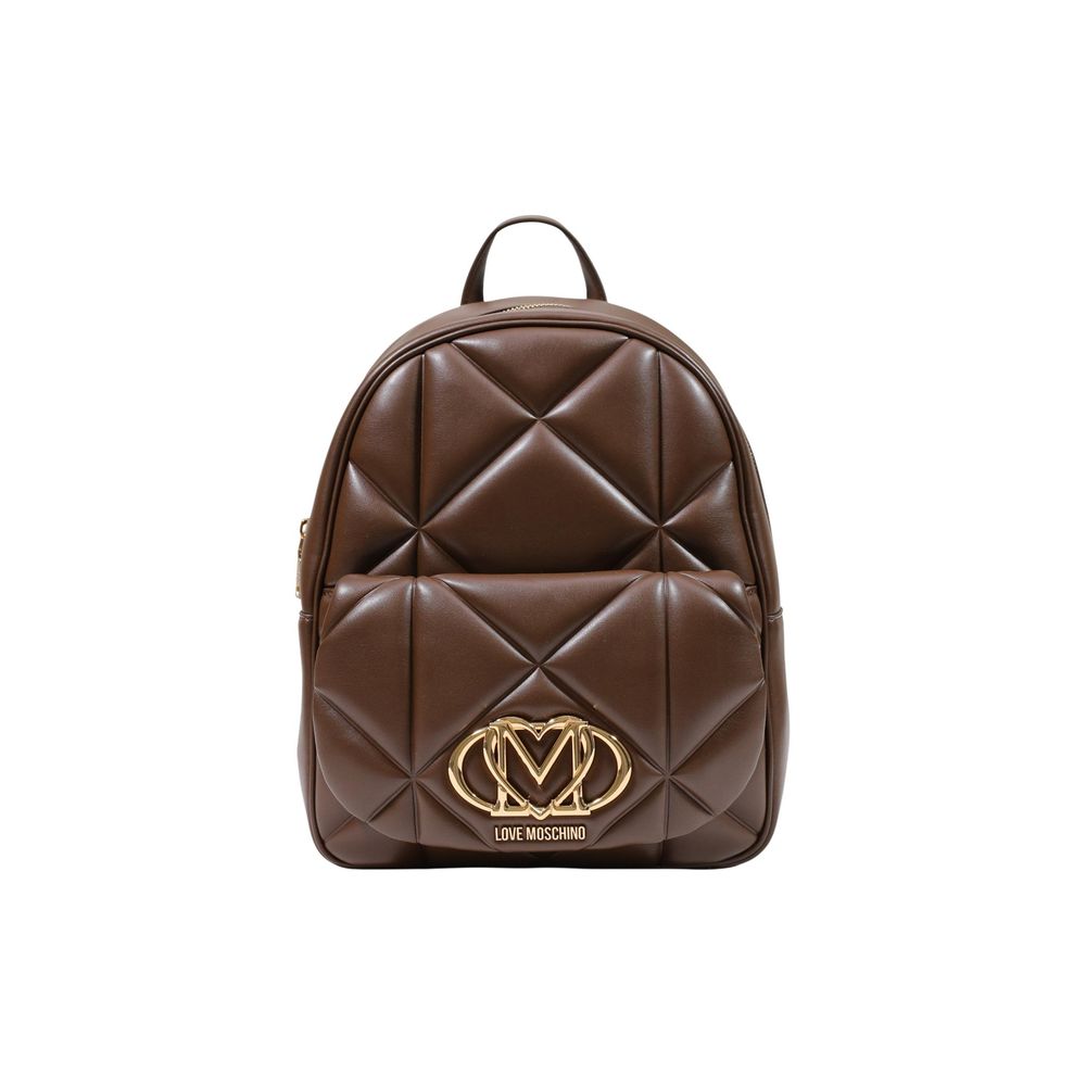 Love Moschino Brown Quilted Backpack