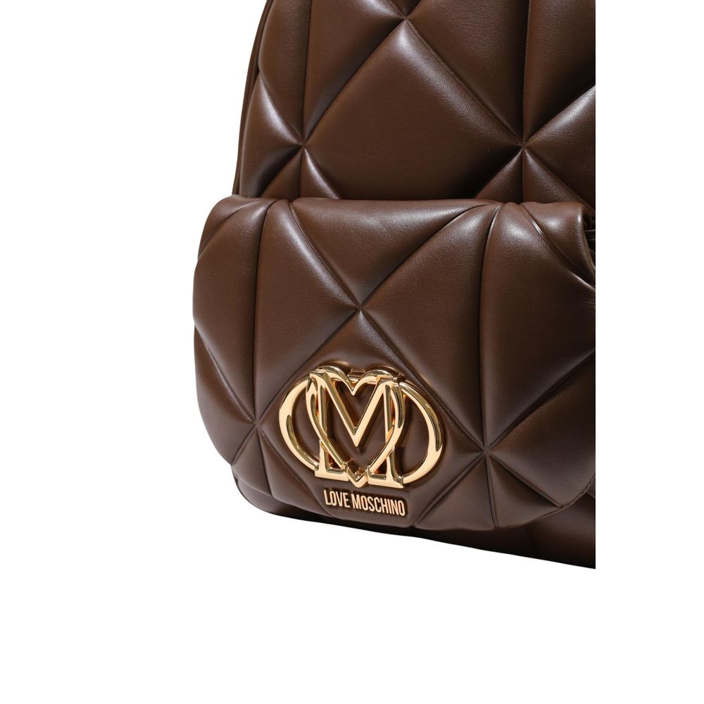 Love Moschino Brown Quilted Backpack