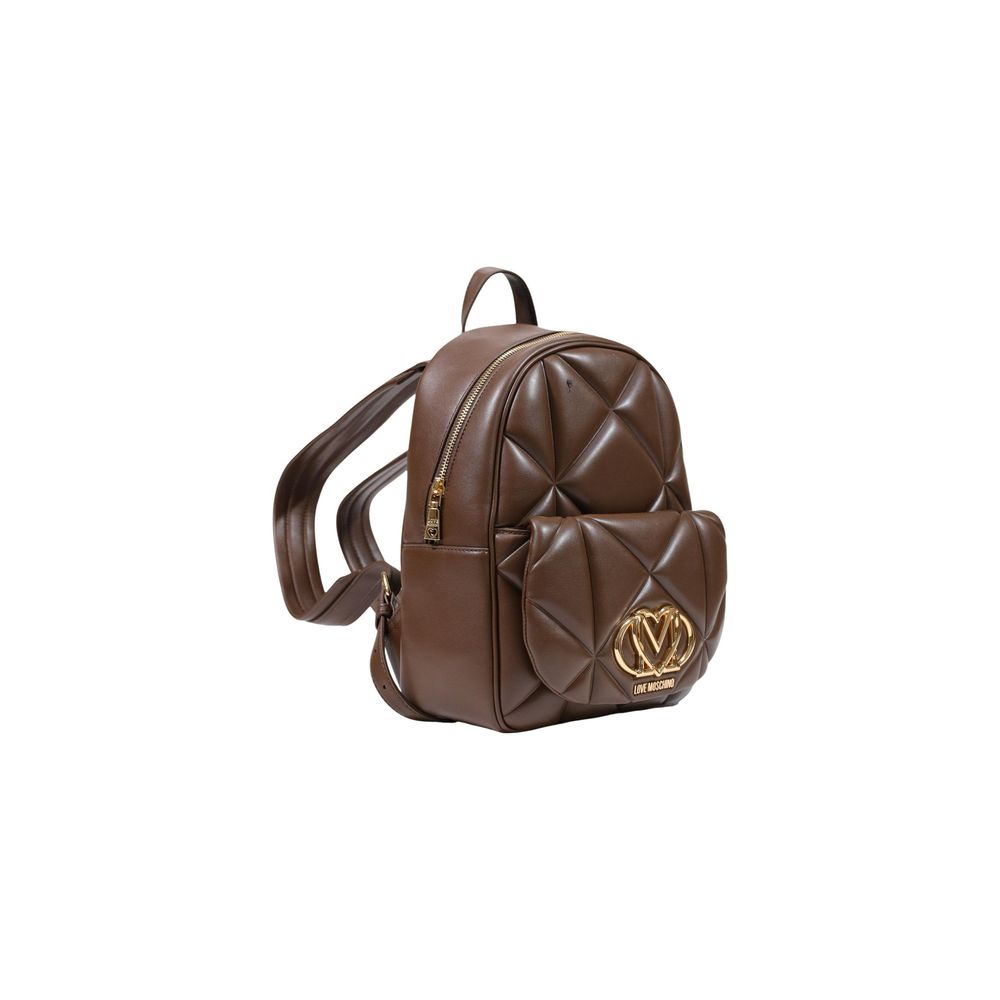 Love Moschino Brown Quilted Backpack