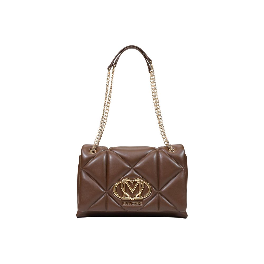 Love Moschino Medium Brown Quilted Chain Shoulder Bag