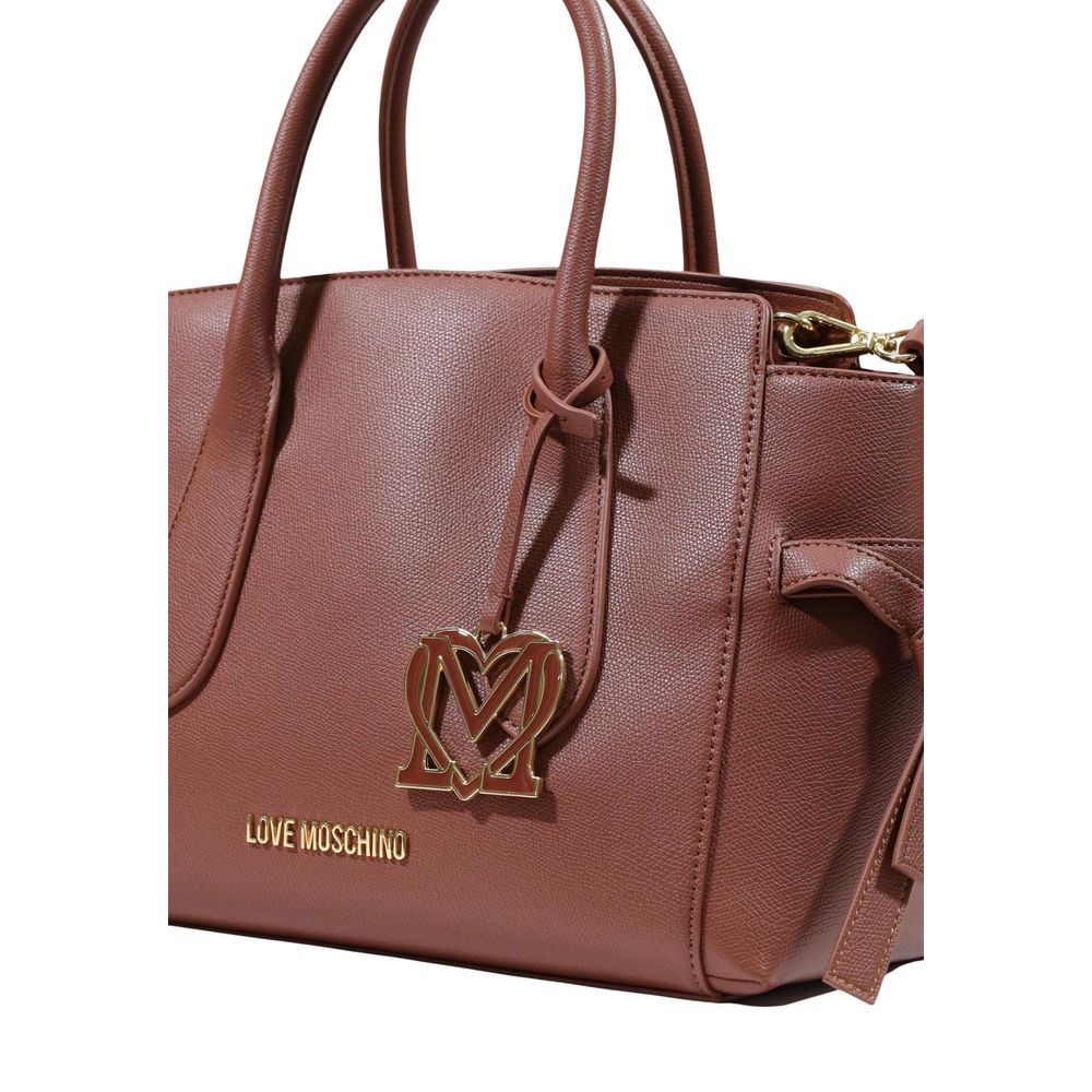 Love Moschino Large Brown Top Handle Bag