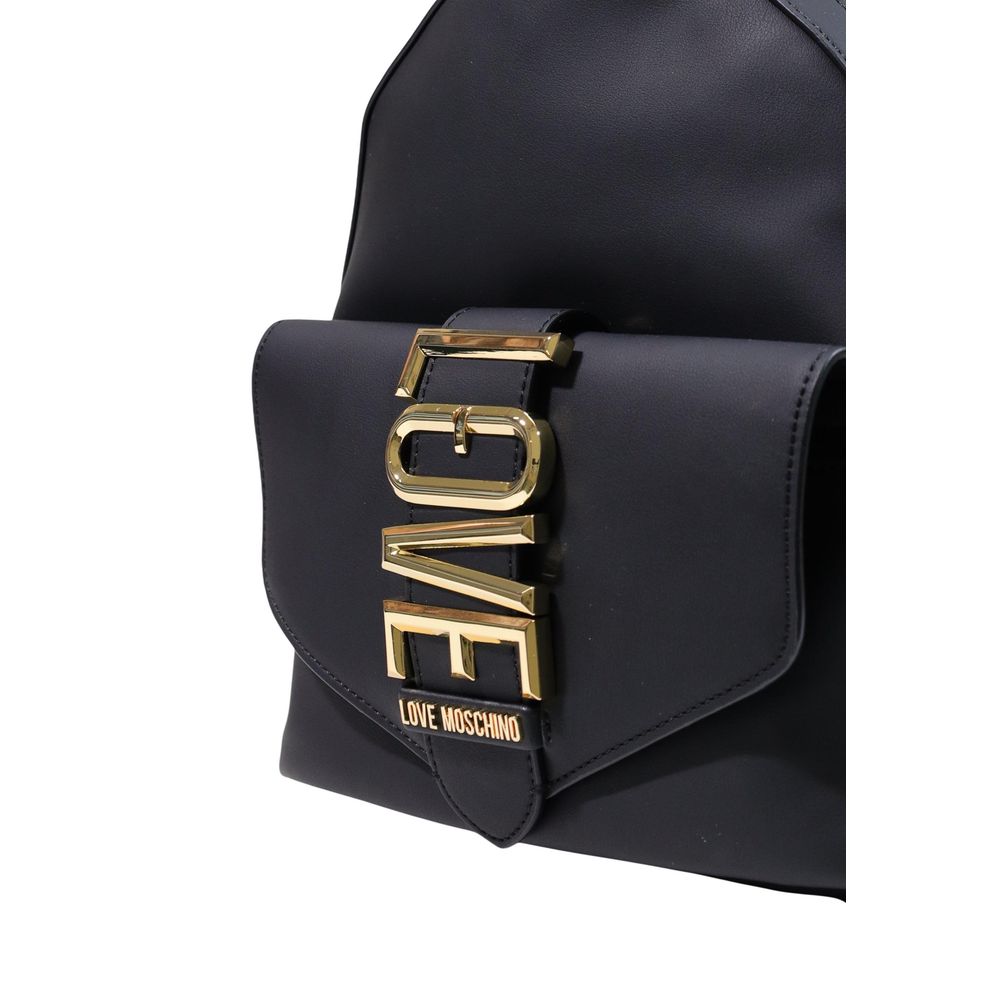 Love Moschino Black Logo Backpack