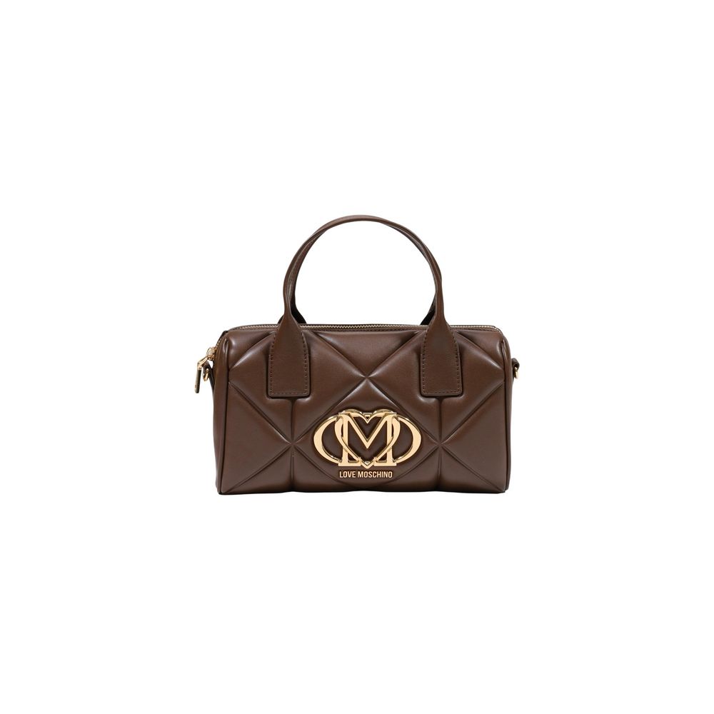 Love Moschino Brown Quilted Top Handle Bag
