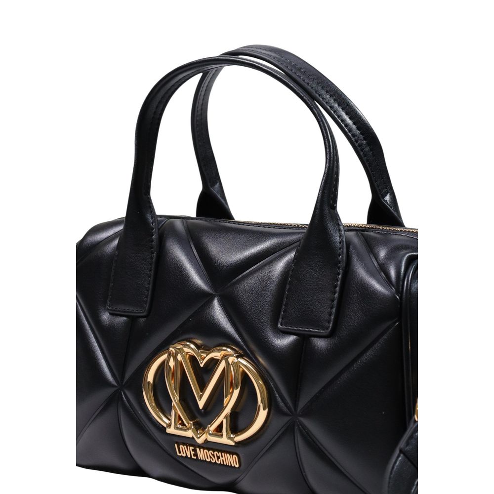 Love Moschino Black Quilted Top Handle Bag