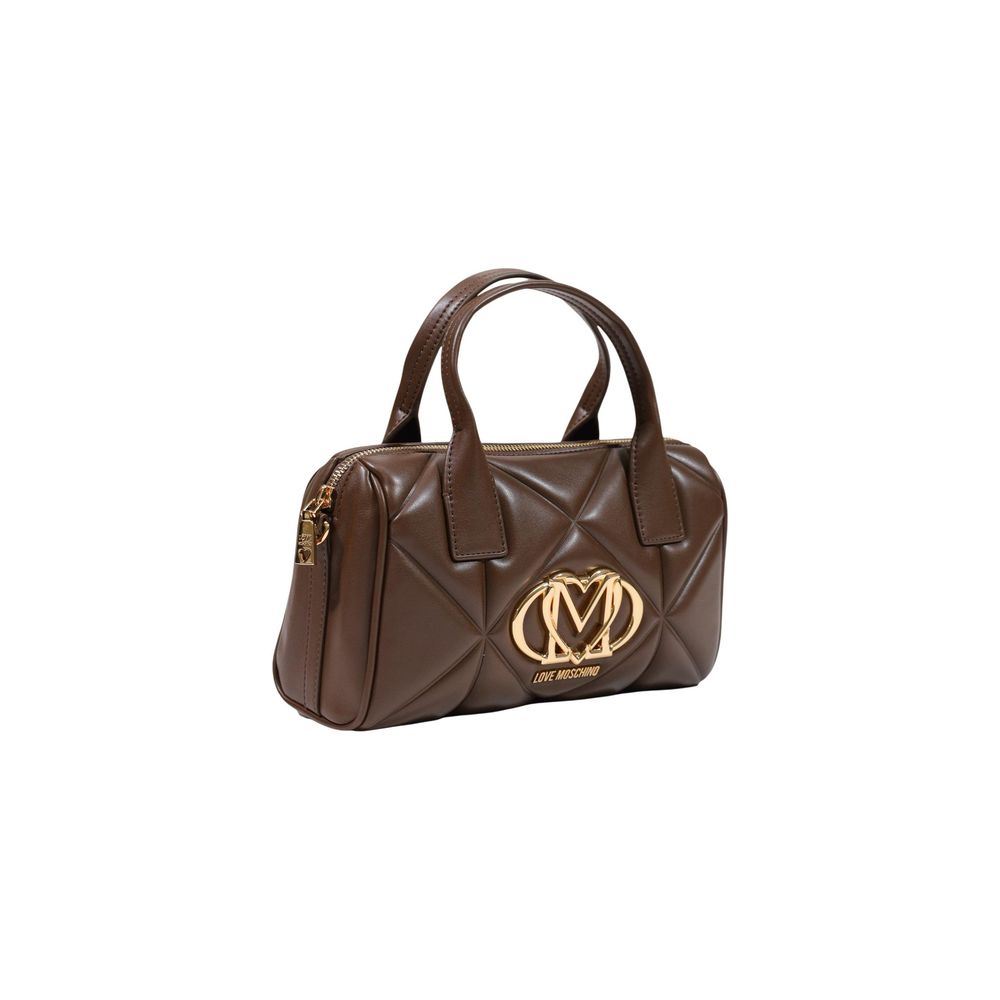 Love Moschino Brown Quilted Top Handle Bag
