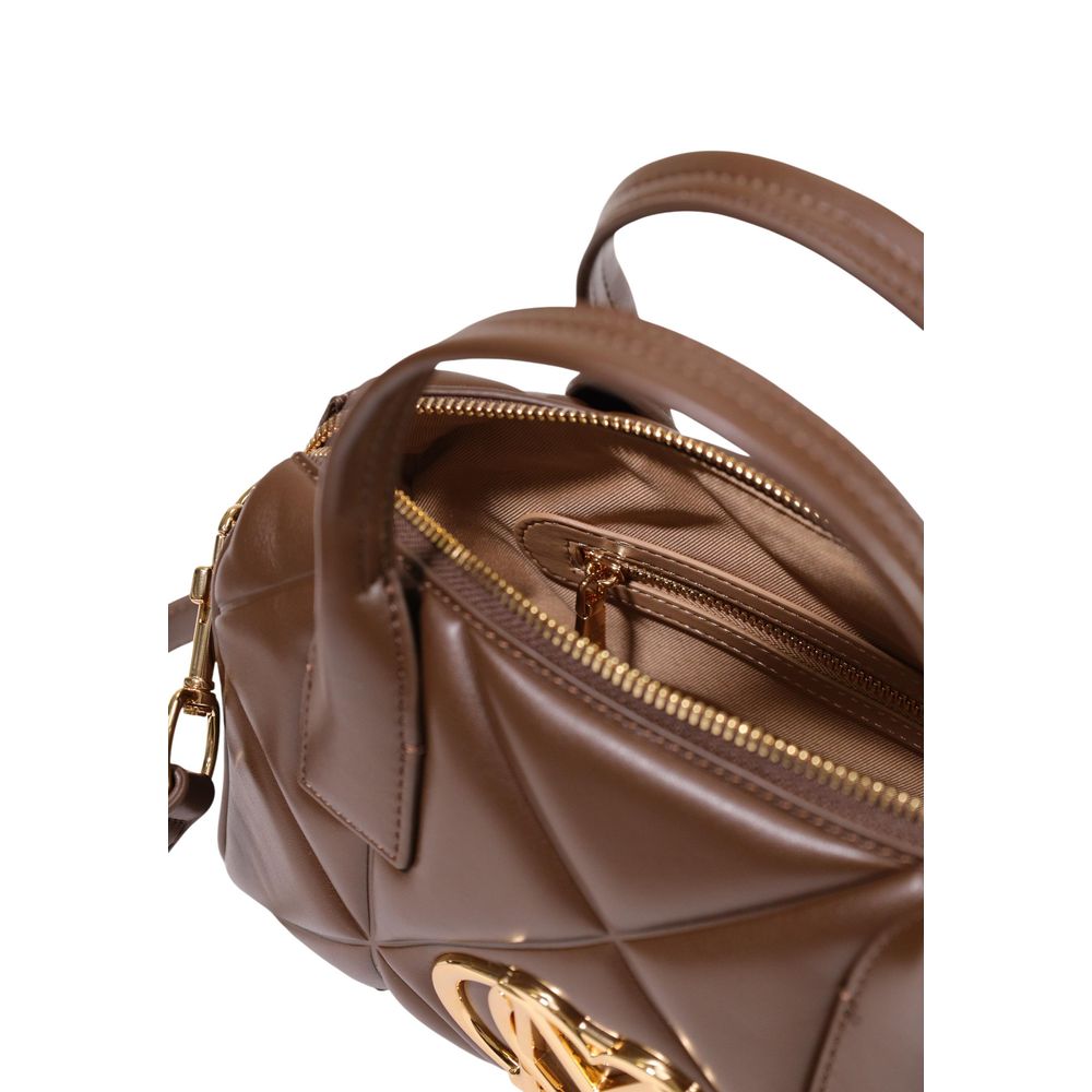 Love Moschino Brown Quilted Top Handle Bag