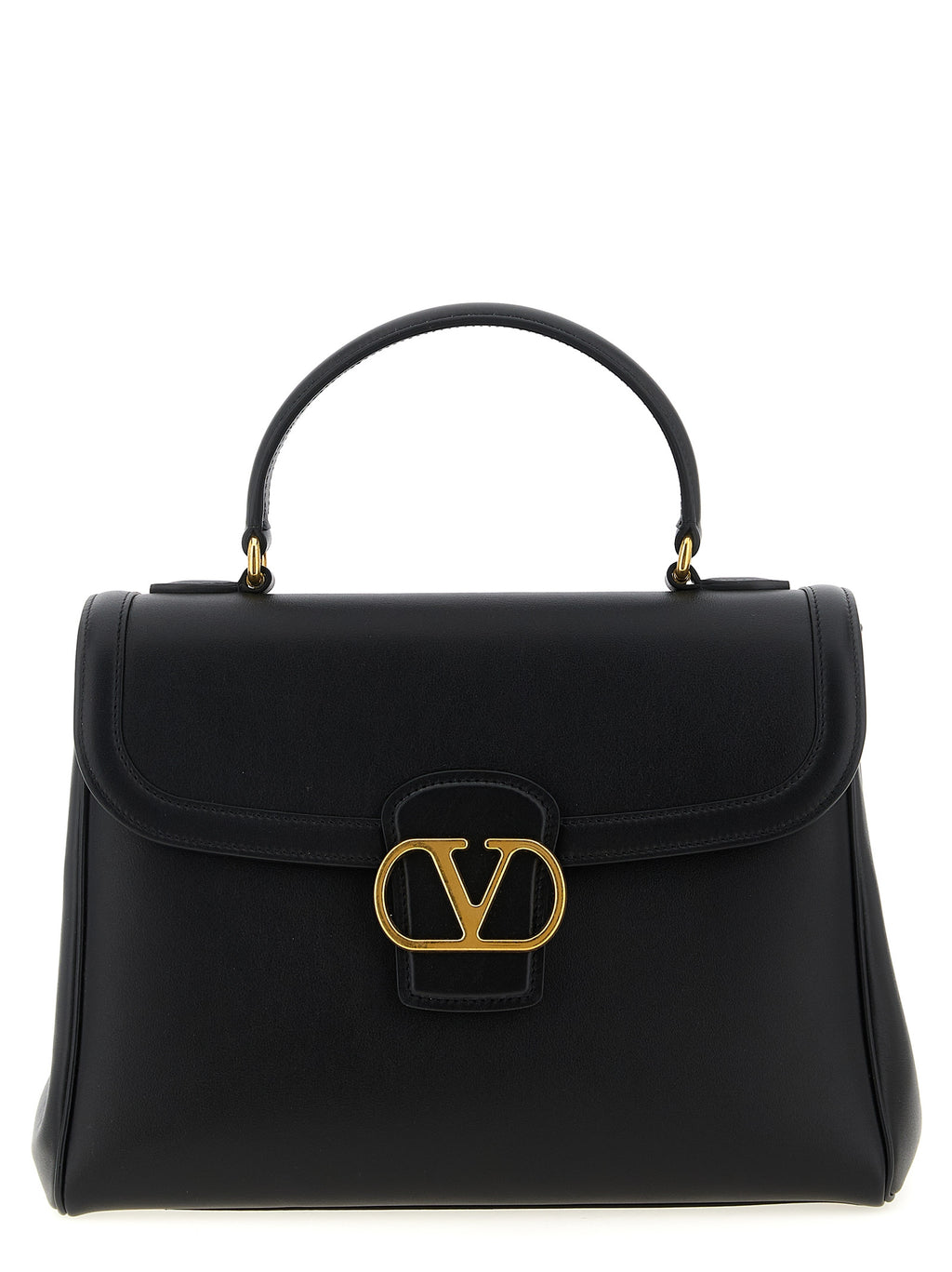 Valentino Garavani 9TO5 Black Leather Top Handle Bag