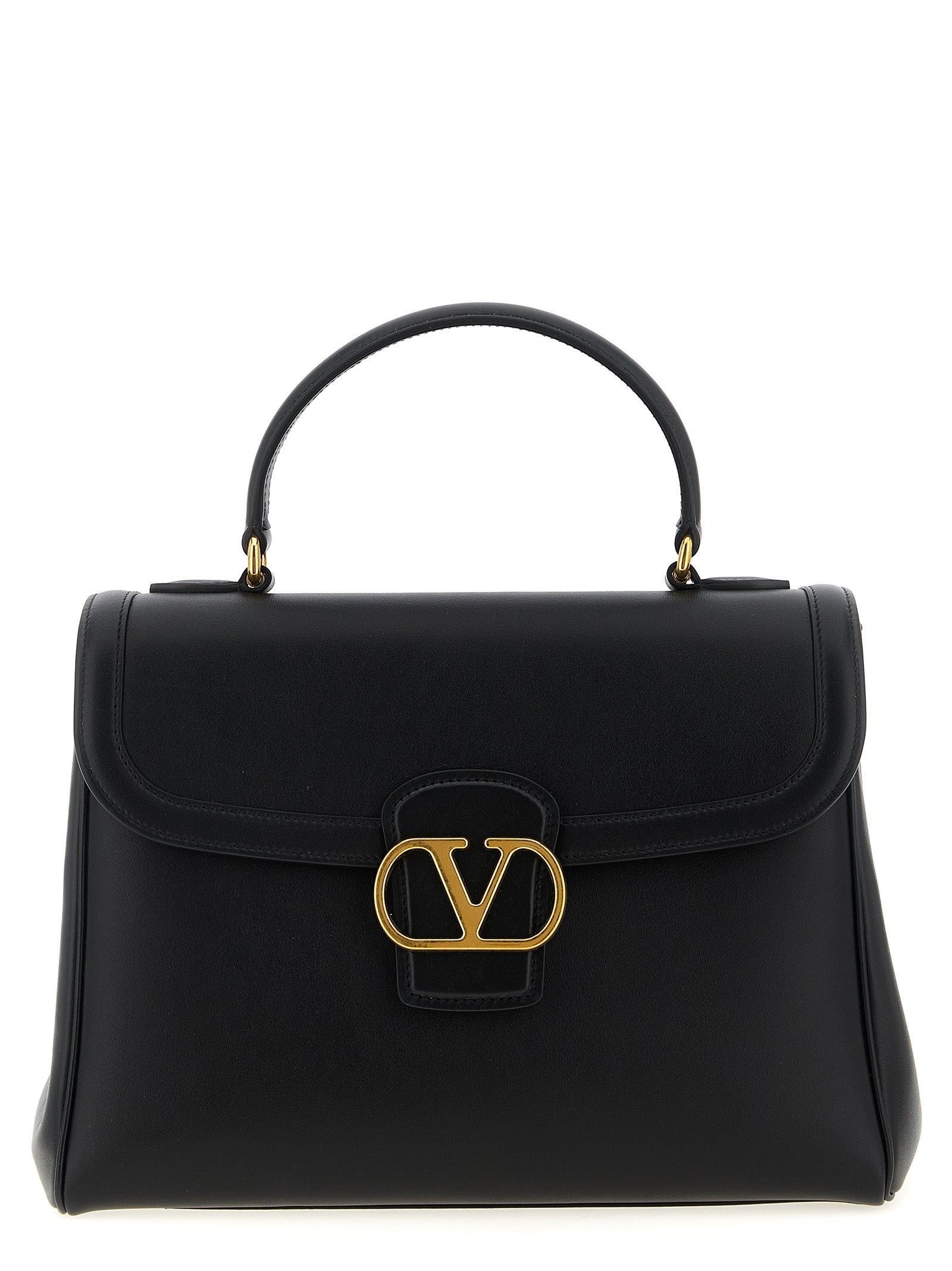 Valentino Garavani 9TO5 Black Leather Top Handle Bag