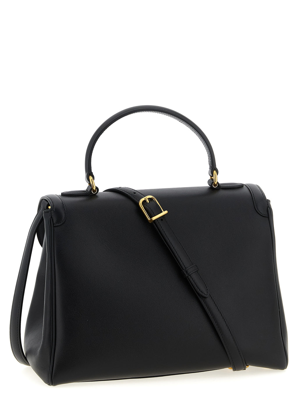 Valentino Garavani 9TO5 Black Leather Top Handle Bag