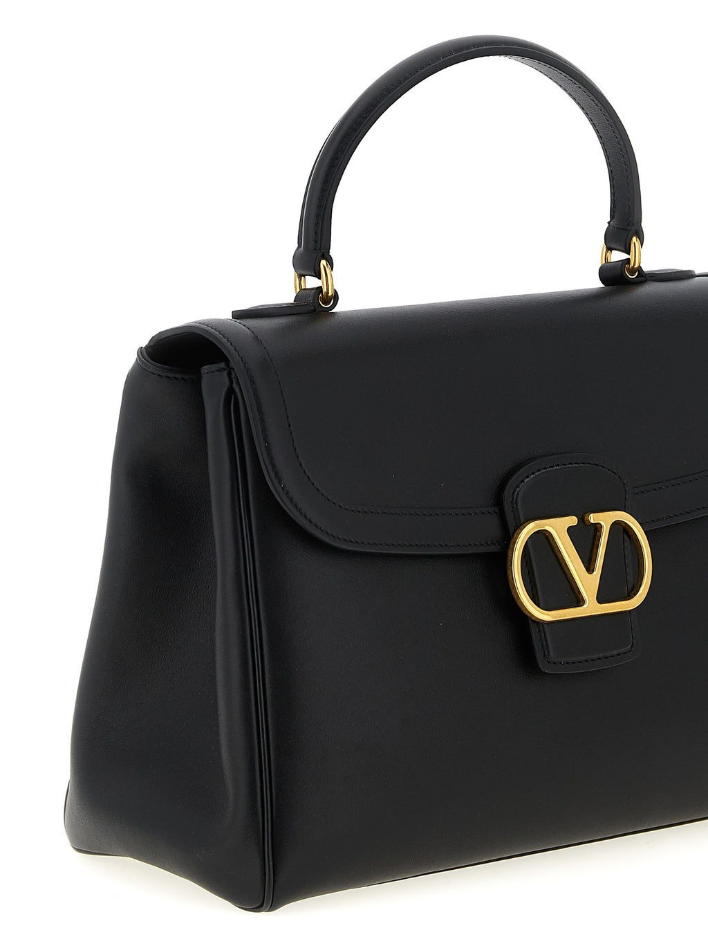 Valentino Garavani 9TO5 Black Leather Top Handle Bag