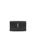 Saint Laurent Monogram Matelassé Prunia Chain Wallet Black