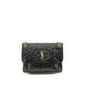 Saint Laurent Niki Medium Vintage Leather Shoulder Bag Black