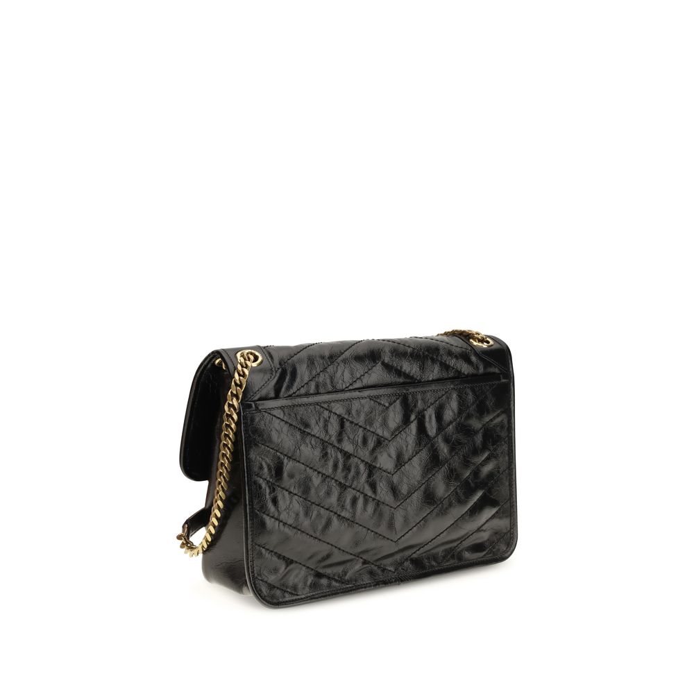 Saint Laurent Niki Medium Vintage Leather Shoulder Bag Black