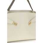 Ferragamo Hug Soft Large Beige Leather Shoulder Bag