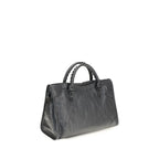 Balenciaga Le City Medium Lambskin Leather Handbag Black