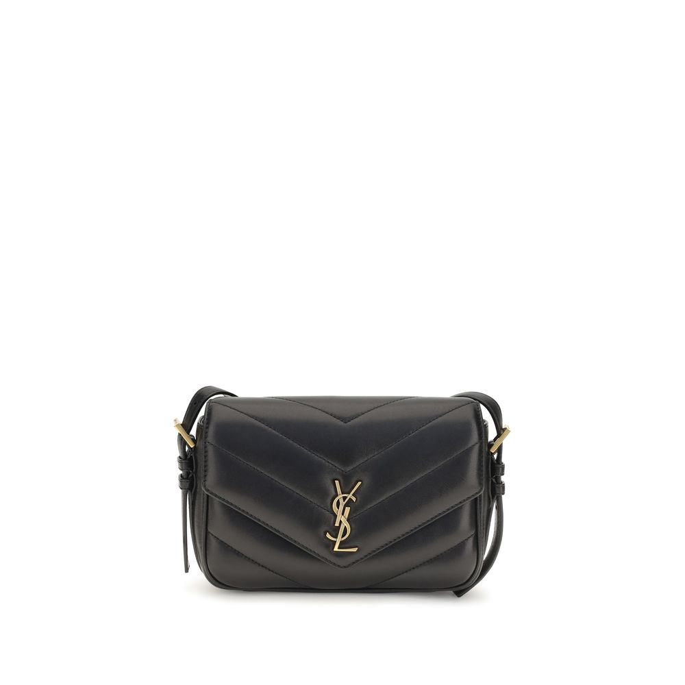 Saint Laurent LouLou Cassandre Toy Lambskin Crossbody Bag Black