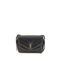 Saint Laurent LouLou Cassandre Toy Lambskin Crossbody Bag Black