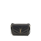 Saint Laurent LouLou Cassandre Toy Lambskin Crossbody Bag Black