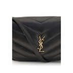 Saint Laurent LouLou Cassandre Toy Lambskin Crossbody Bag Black