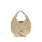 Saint Laurent Icare Raffia Hobo Bag Natural Beige