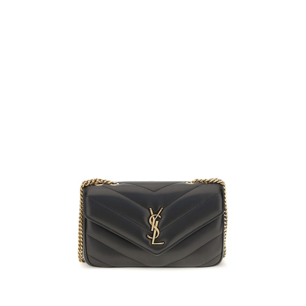 Saint Laurent LouLou Quilted Lambskin Crossbody Bag Black