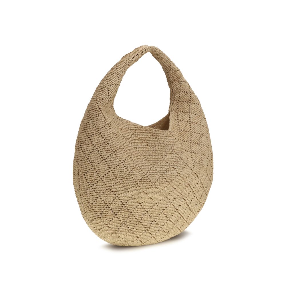 Saint Laurent Icare Raffia Hobo Bag Natural Beige