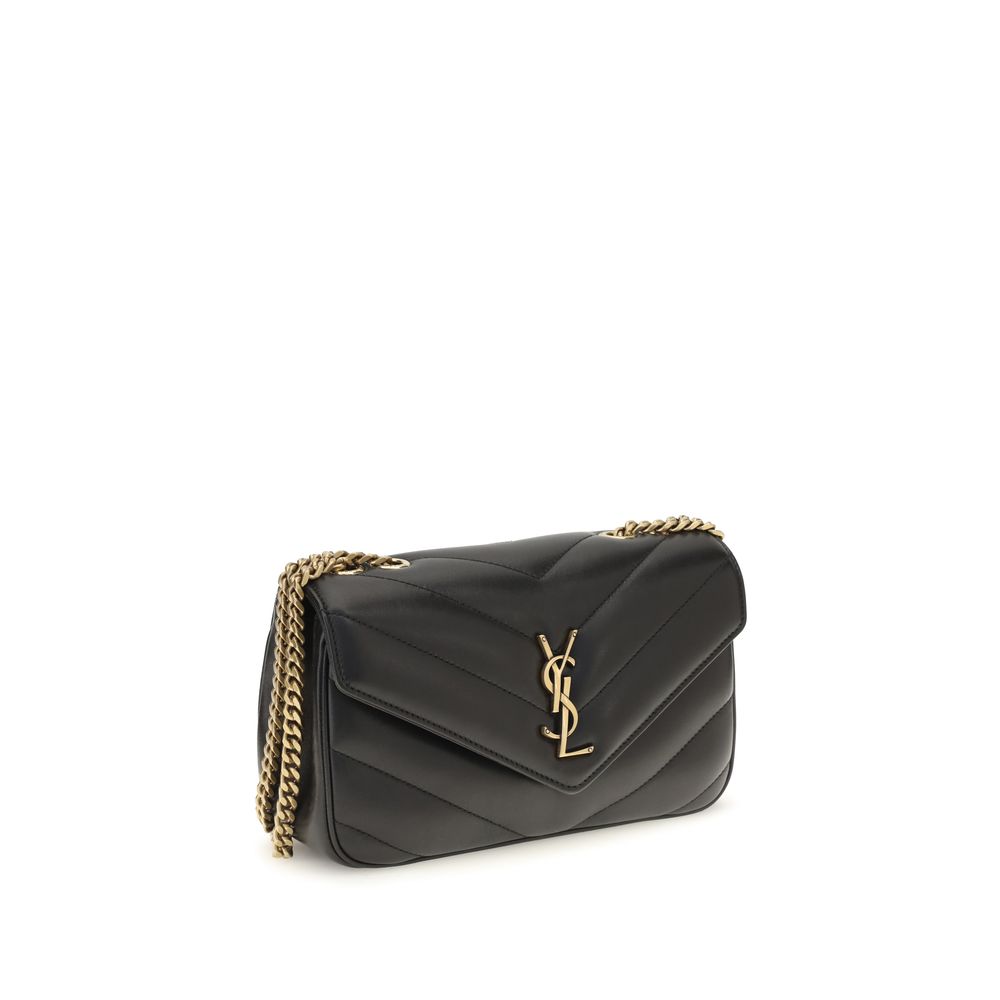 Saint Laurent LouLou Quilted Lambskin Crossbody Bag Black