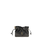 Saint Laurent Jamie Lambskin Drawstring Crossbody Pouch Black