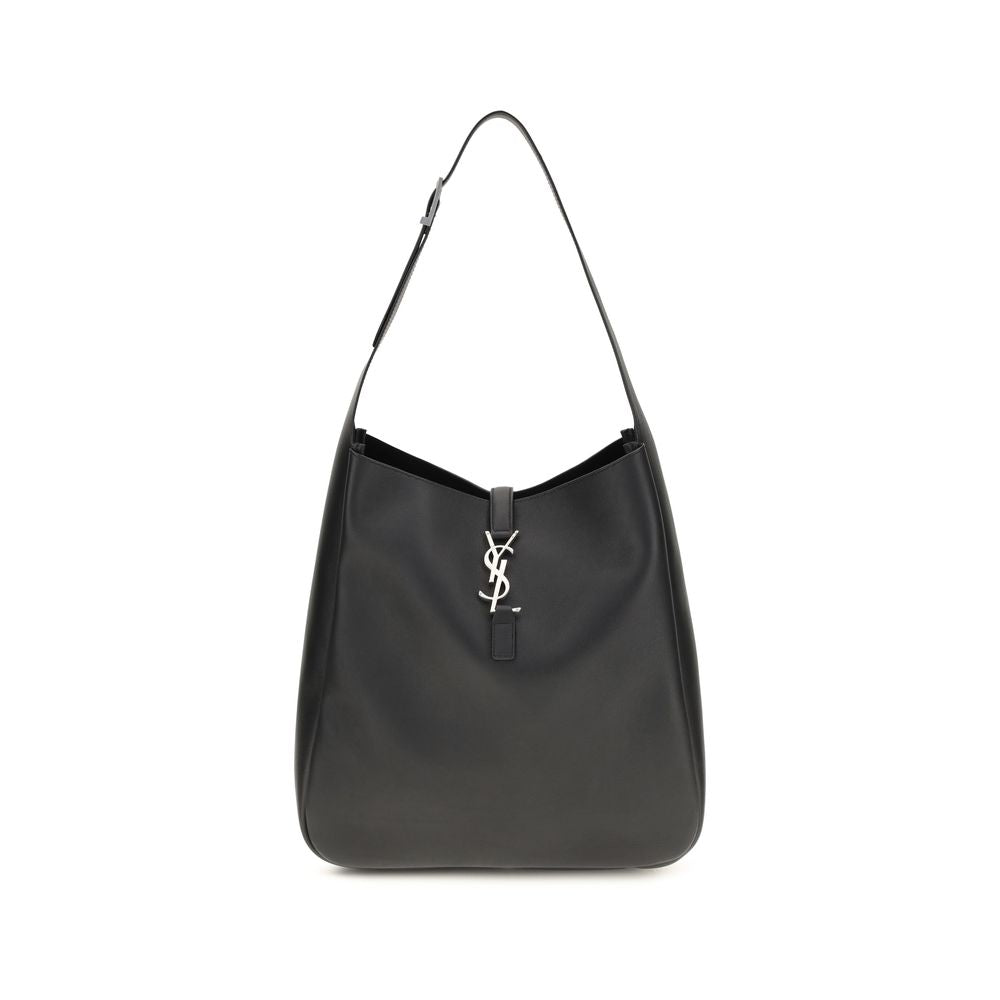 Saint Laurent Le 5 à 7 Large Calf Leather Shoulder Bag Black