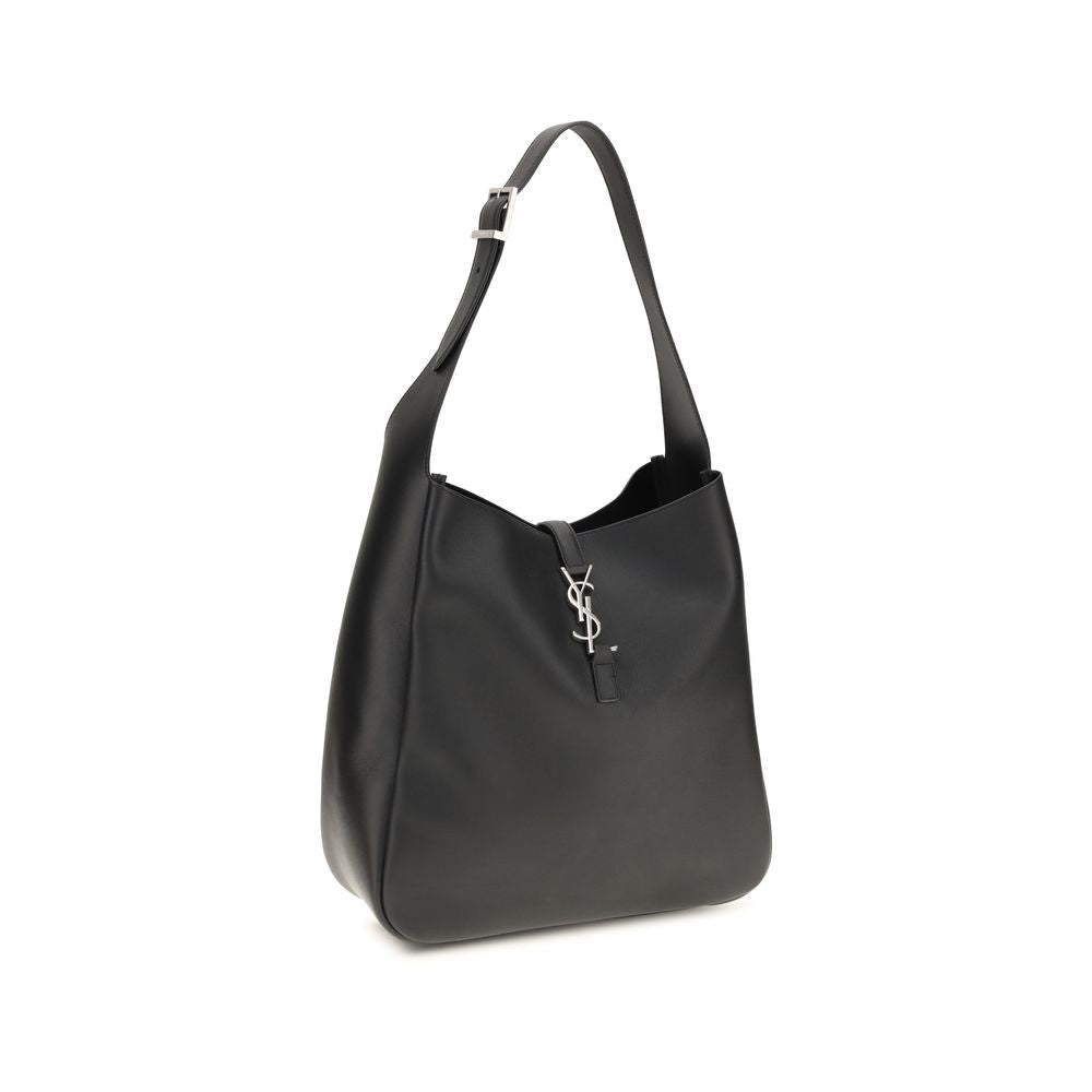 Saint Laurent Le 5 à 7 Large Calf Leather Shoulder Bag Black