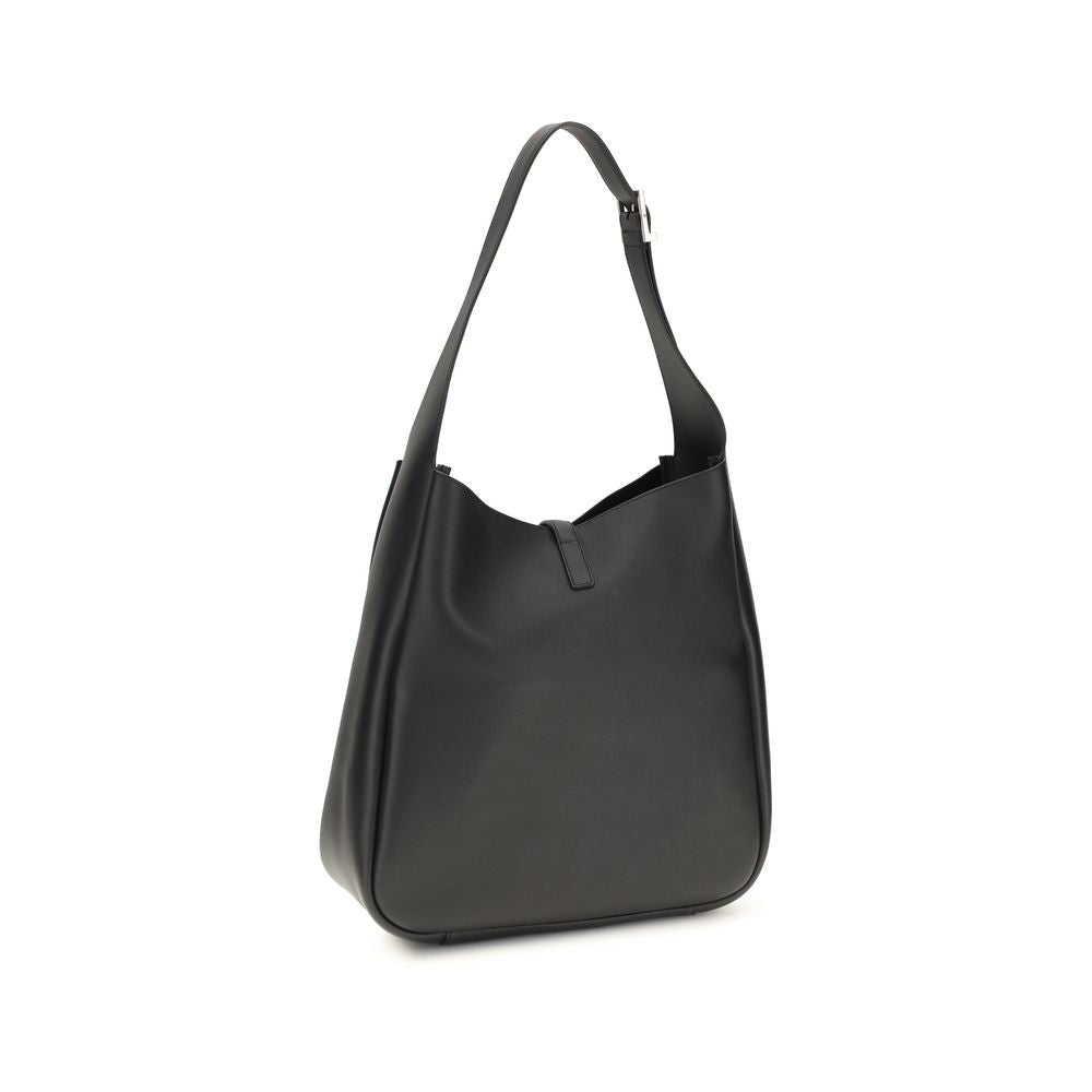 Saint Laurent Le 5 à 7 Large Calf Leather Shoulder Bag Black
