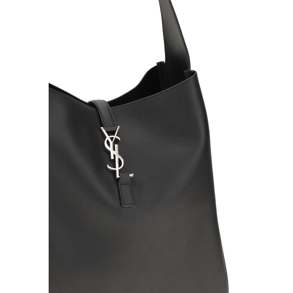 Saint Laurent Le 5 à 7 Large Calf Leather Shoulder Bag Black