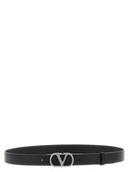 Valentino Garavani Black VLogo Leather Belt
