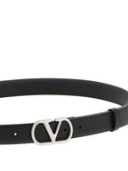 Valentino Garavani Black VLogo Leather Belt