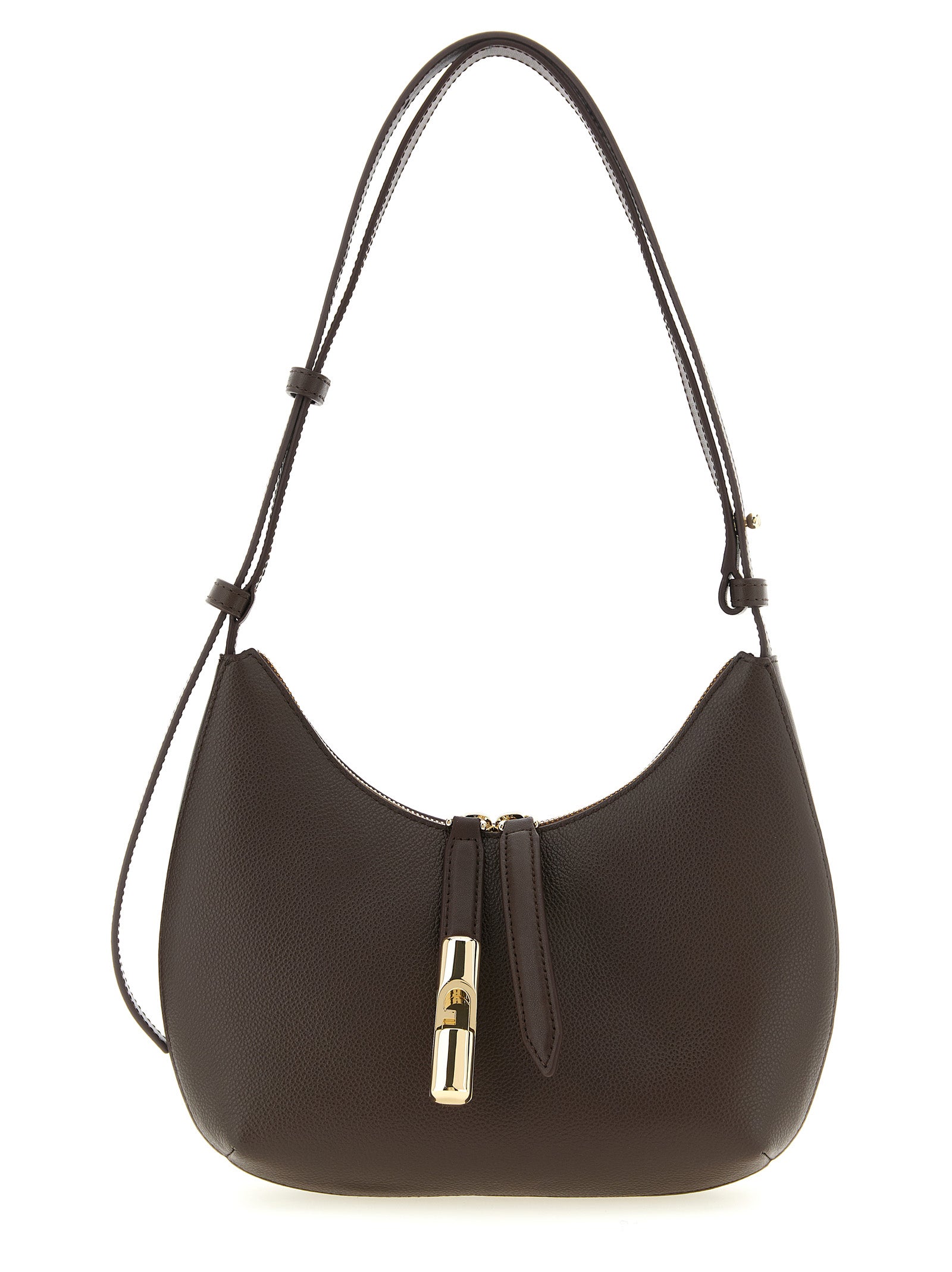 Furla Goccia Small Shoulder Bag Dark Brown