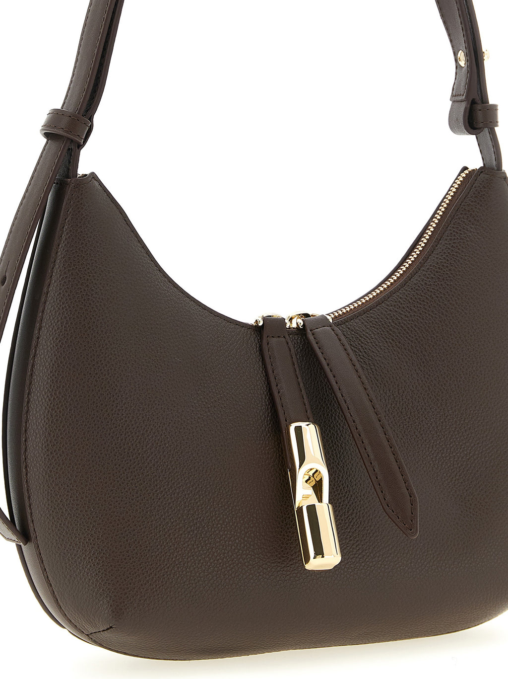 Furla Goccia Small Shoulder Bag Dark Brown